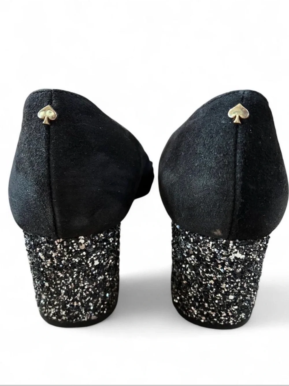 Kate Spade Suede Side 8 sparkle Block heel